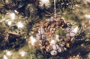 Christmas tree bell ornament